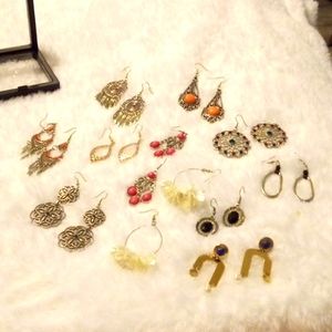 11 pair of earrings
